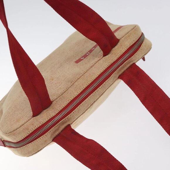 PRADA Hand Bag Canvas Red Silver Auth bs25015 - Picture 7 of 16